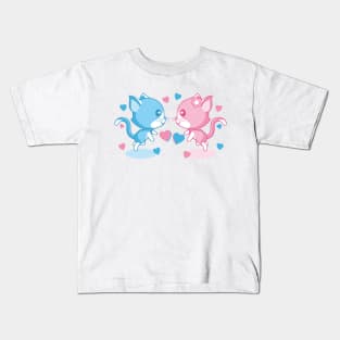 Pink and blue kittens are in love. Kids T-Shirt